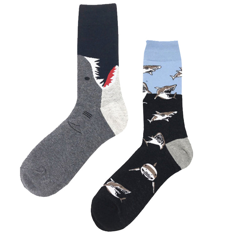 Crew Socks | Mismatched Socks - Sharks