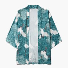 Charger l&#39;image dans la galerie, Chemise kimono - Grue sarcelle | Kimono Anime

