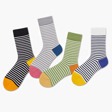 Load image into Gallery viewer, Crew Socks | French Stripes | Black
