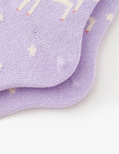Load image into Gallery viewer, 3 Pack Kids&#39; Socks | Cotton | Purple Unicorn
