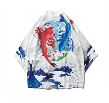 Load image into Gallery viewer, Anime Kimono Yin-Yang koi fish Kimono Shirt - novmtl
