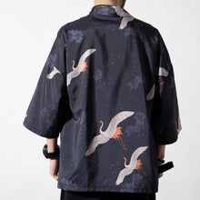 Load image into Gallery viewer, Black Crane Kimono Robe | Anime Kimono

