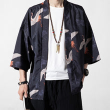 Load image into Gallery viewer, Black Crane Kimono Robe | Anime Kimono
