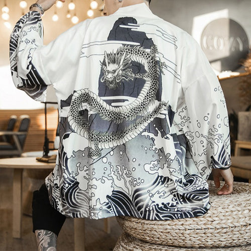 dragon design t shirt japanese kimono robe