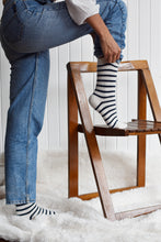 Load image into Gallery viewer, Cozy and Warm | Wool Socks | White Stripes
