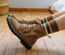 Load image into Gallery viewer, Cozy and Warm | Wool Socks | Brown Stripes
