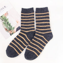 Load image into Gallery viewer, Cozy and Warm | Wool Socks | Yellow Stripes
